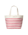 Medium Metro Tote Deluxe Sandshell/Apple Charter Stripe