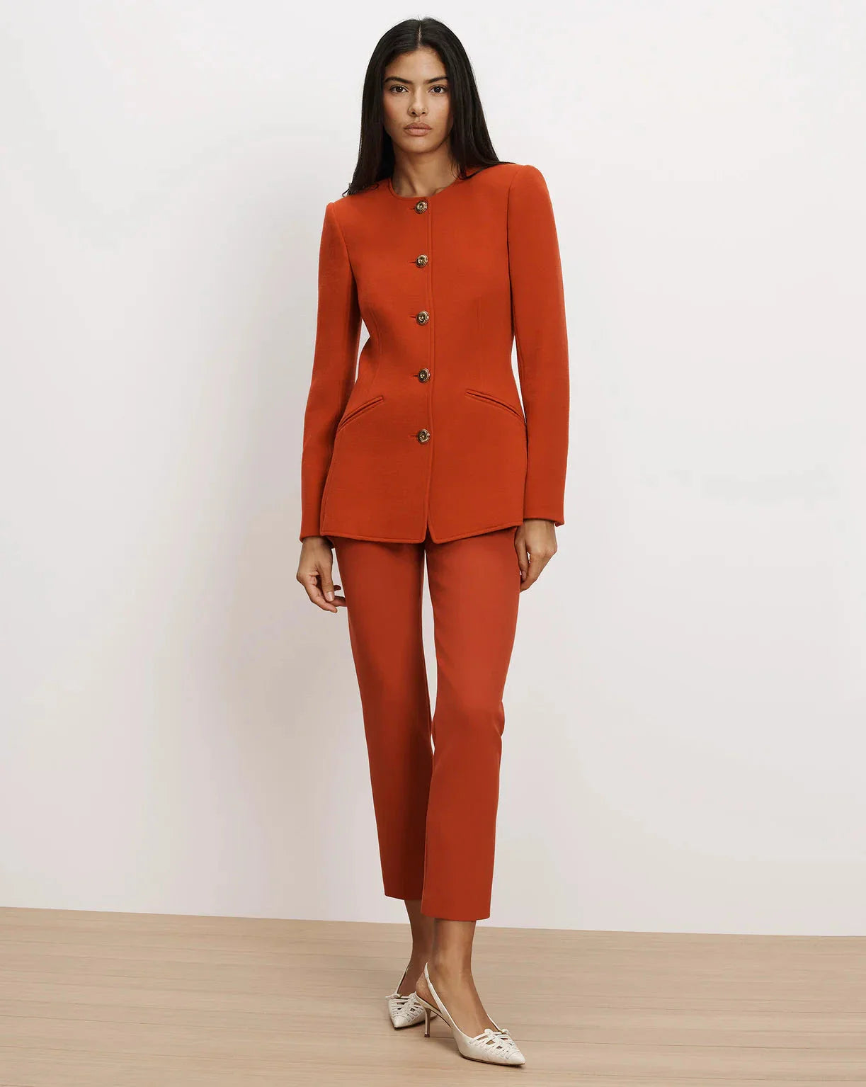 Rashida Woven Slingback Heel Ecru