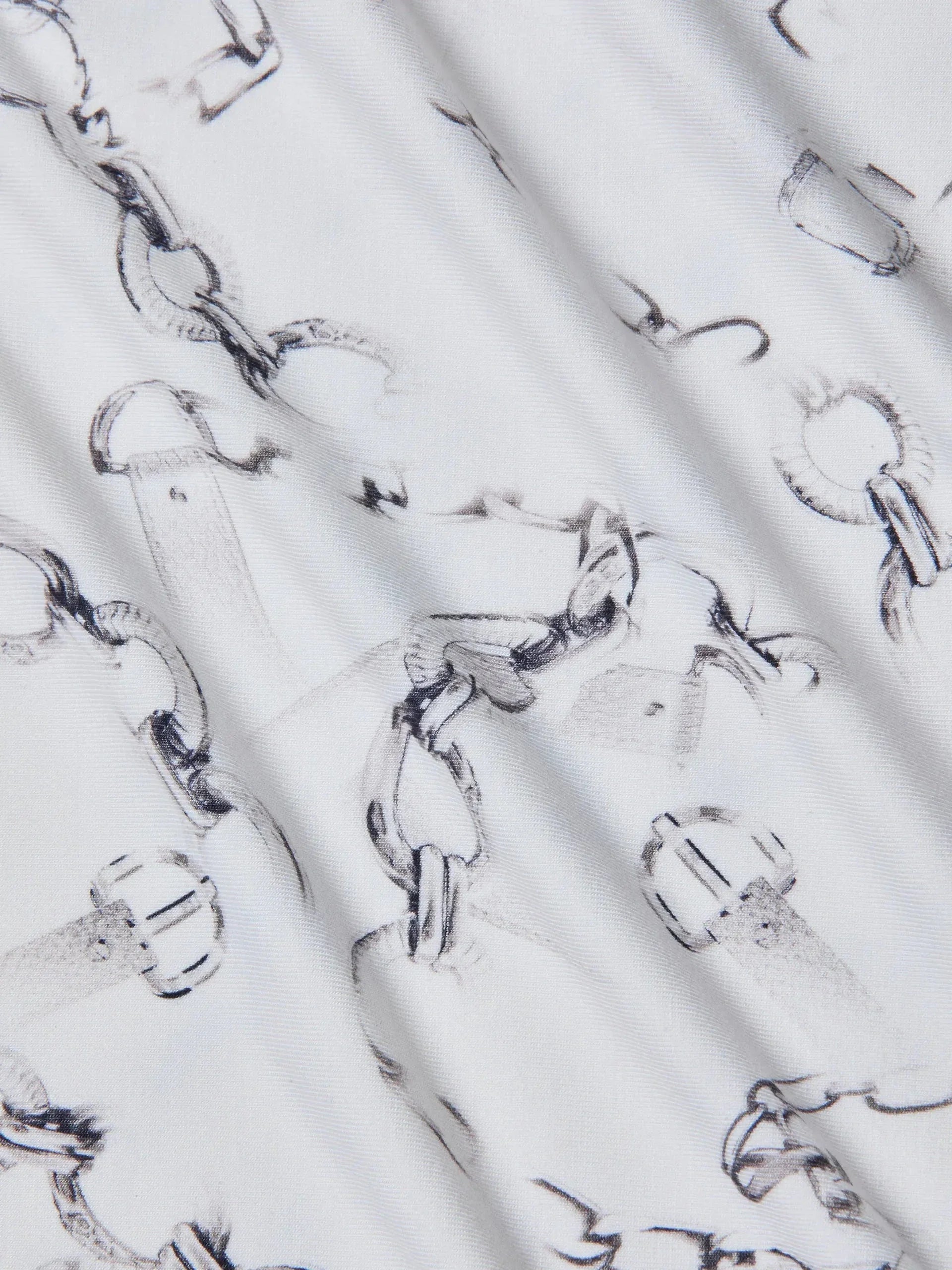 Ressi Fitted Tee Ivory/ Grey Faded Chain