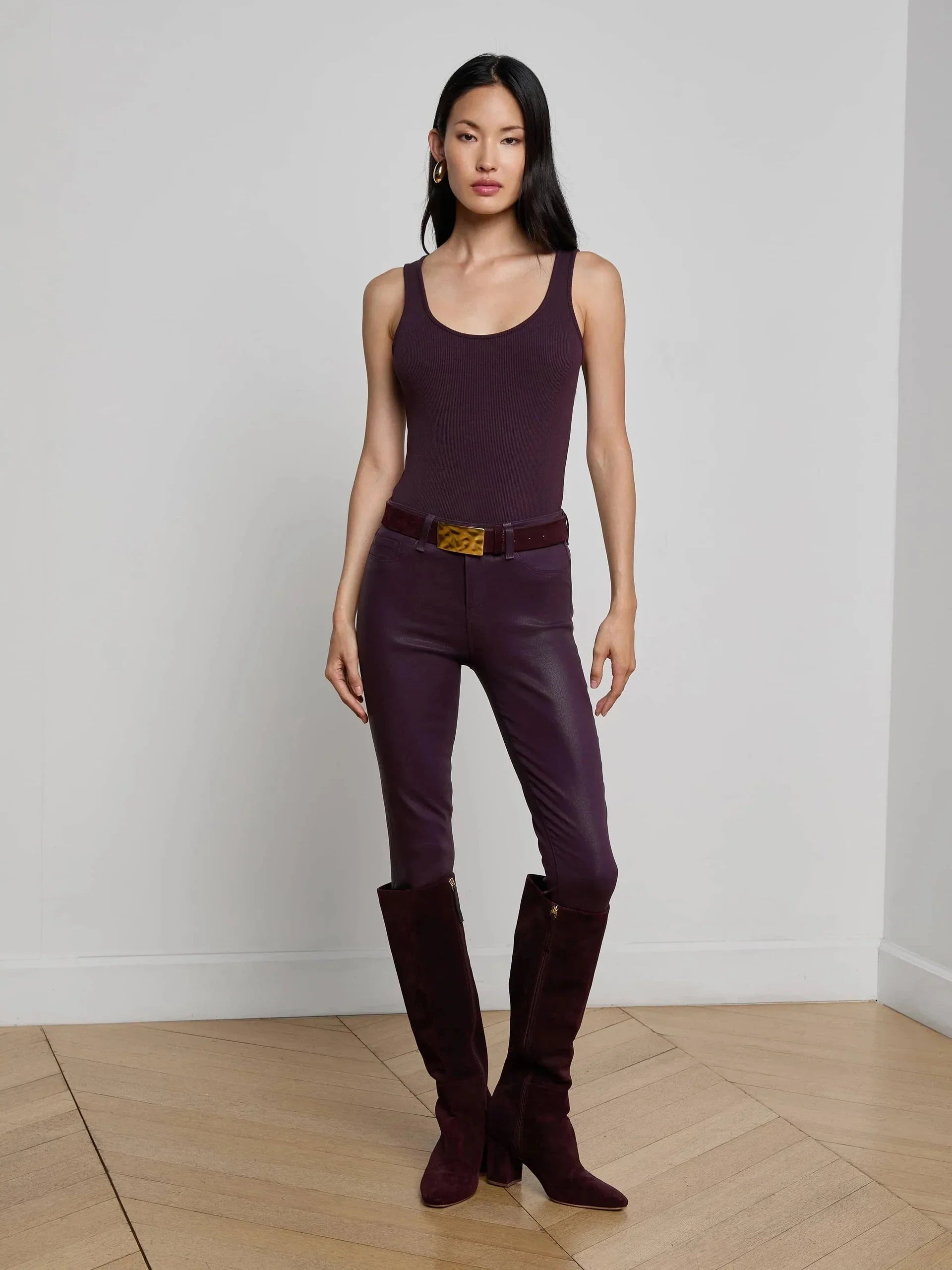 Adira Scoop Neck Tank Dark Malbec