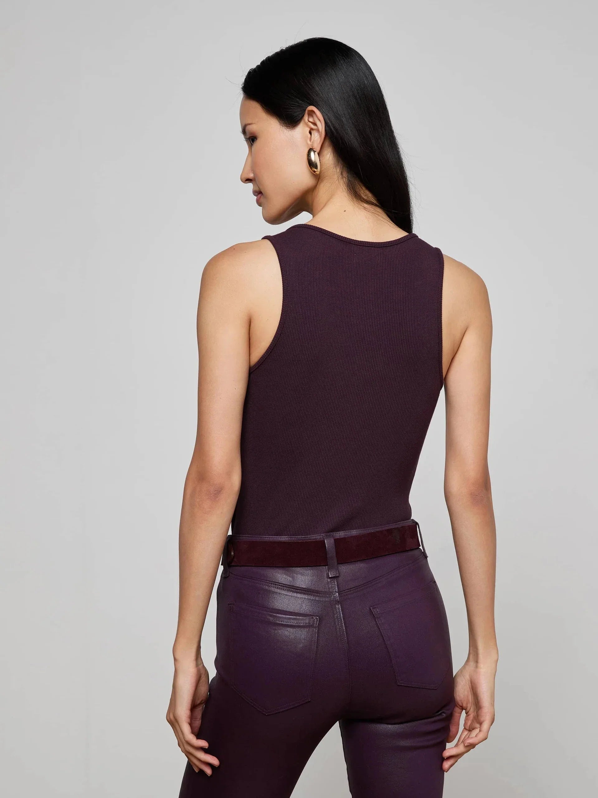Adira Scoop Neck Tank Dark Malbec