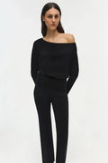 Lavina Off Shoulder Sweater Black