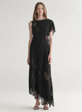 Alessia Satin And Lace Maxi Dress Black