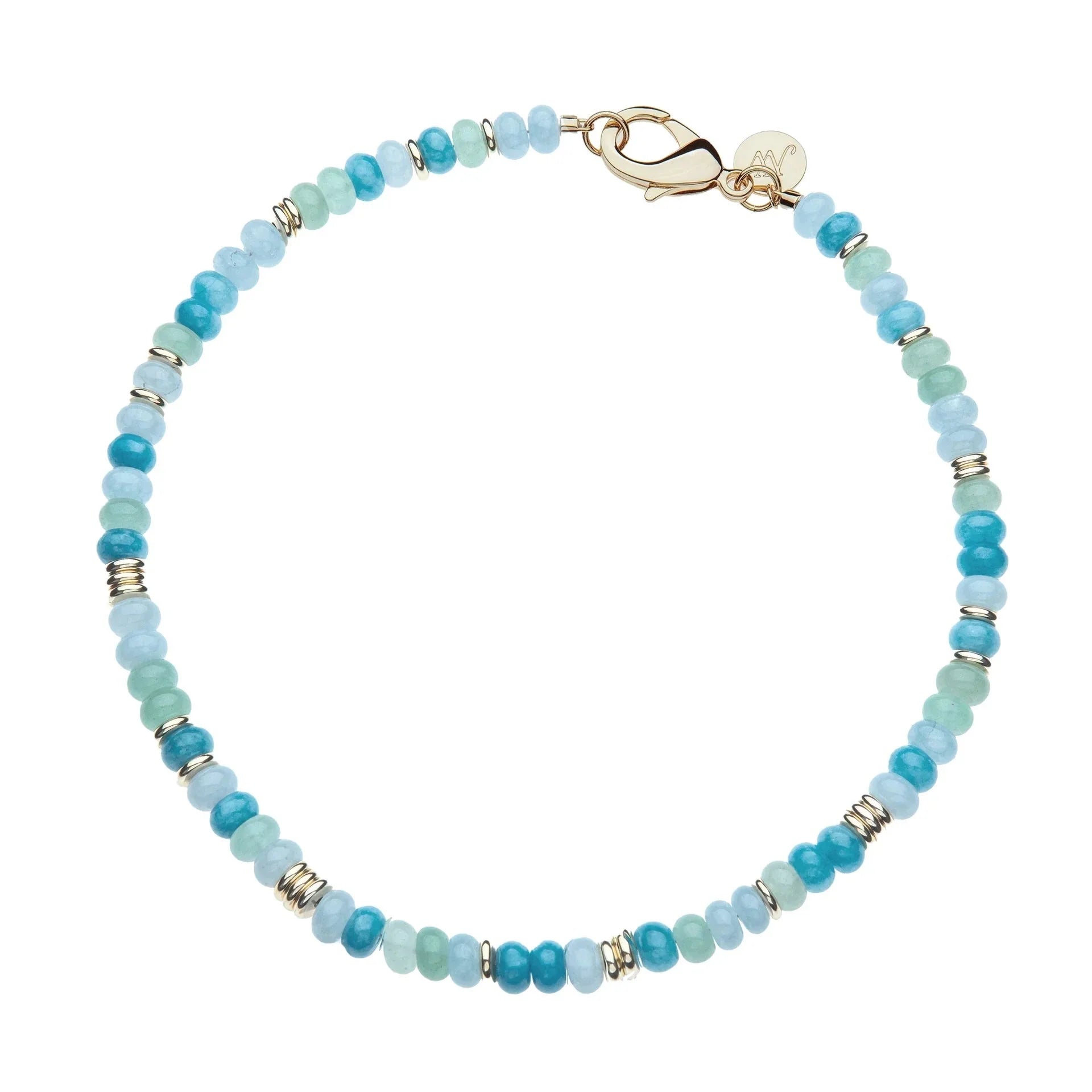 Gumdrop Beaded Necklace Blue Mist