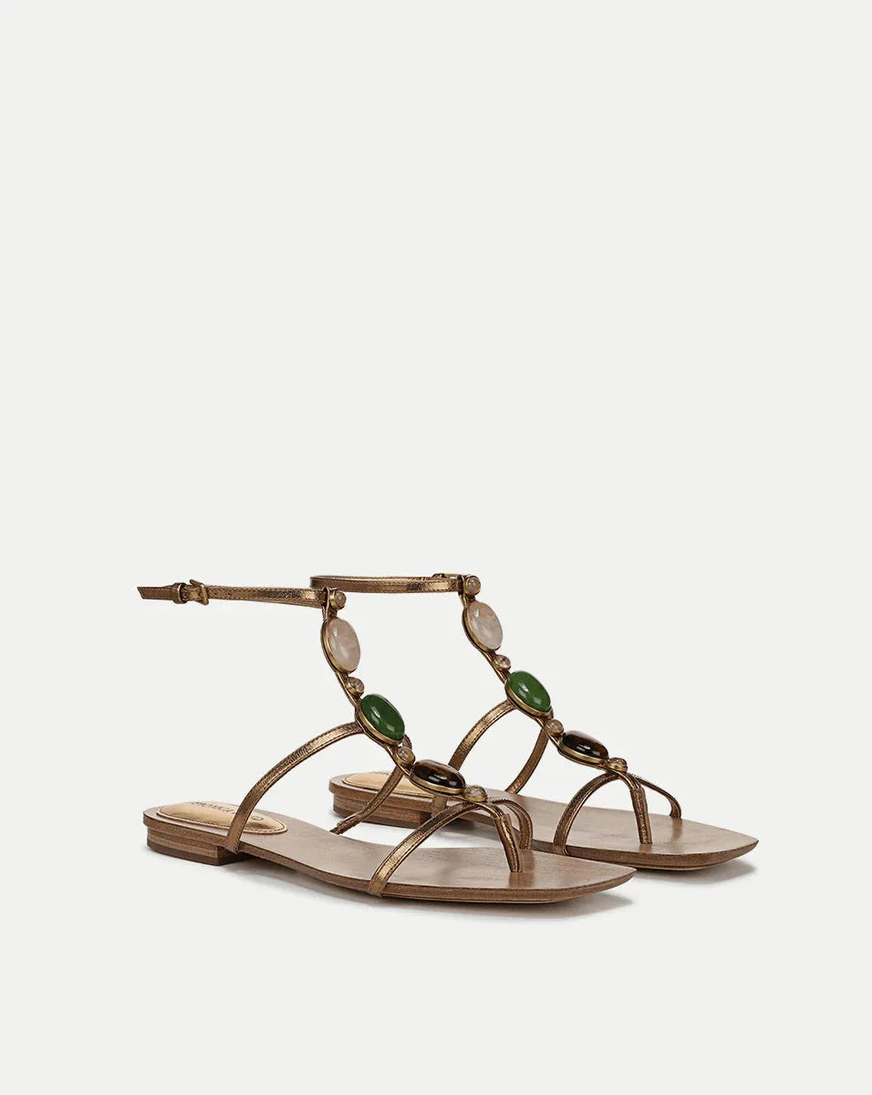 Alba Gemstone Sandal Gold