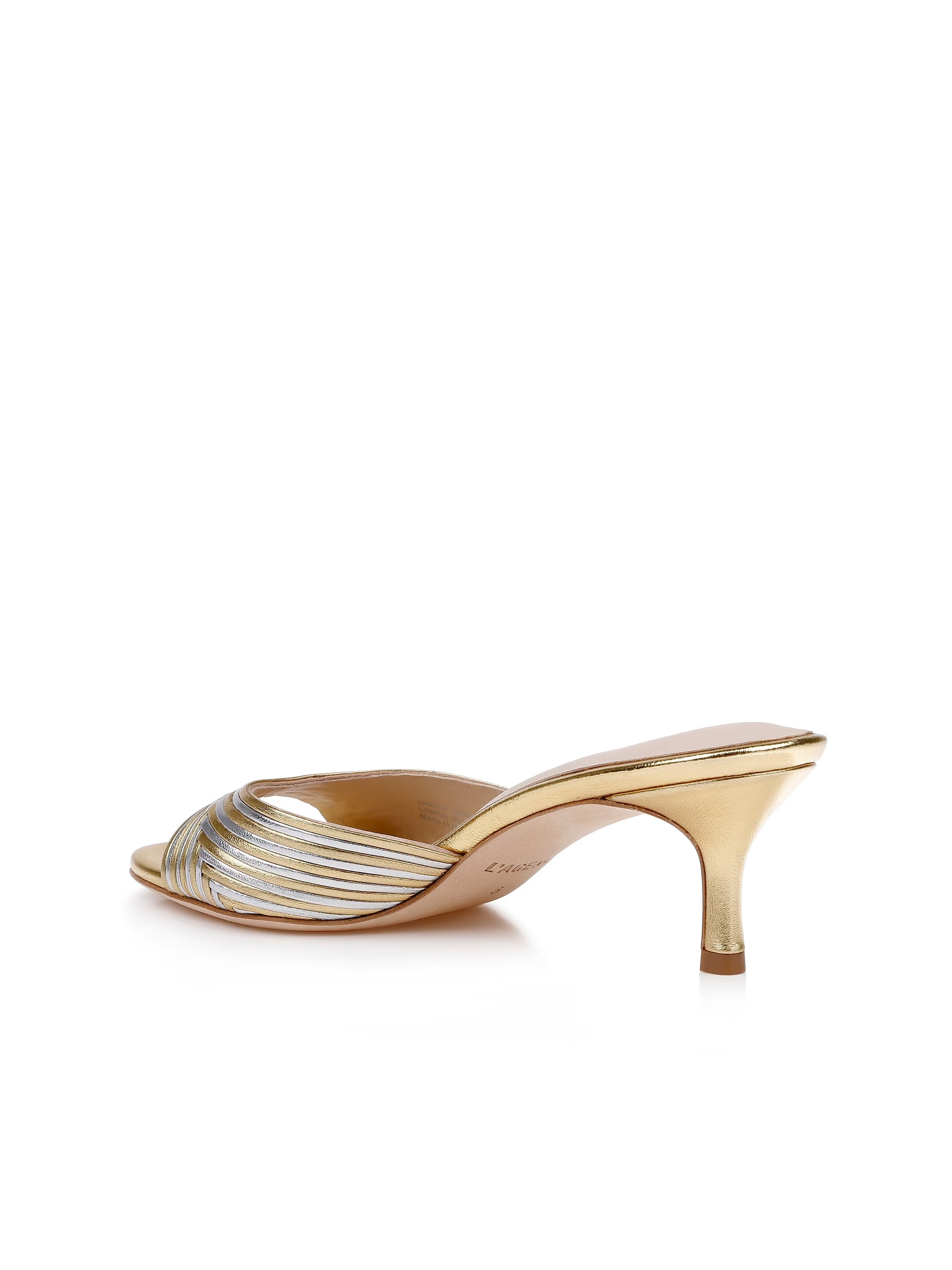 Chamonix Kitten Heel Mule Gold/Silver