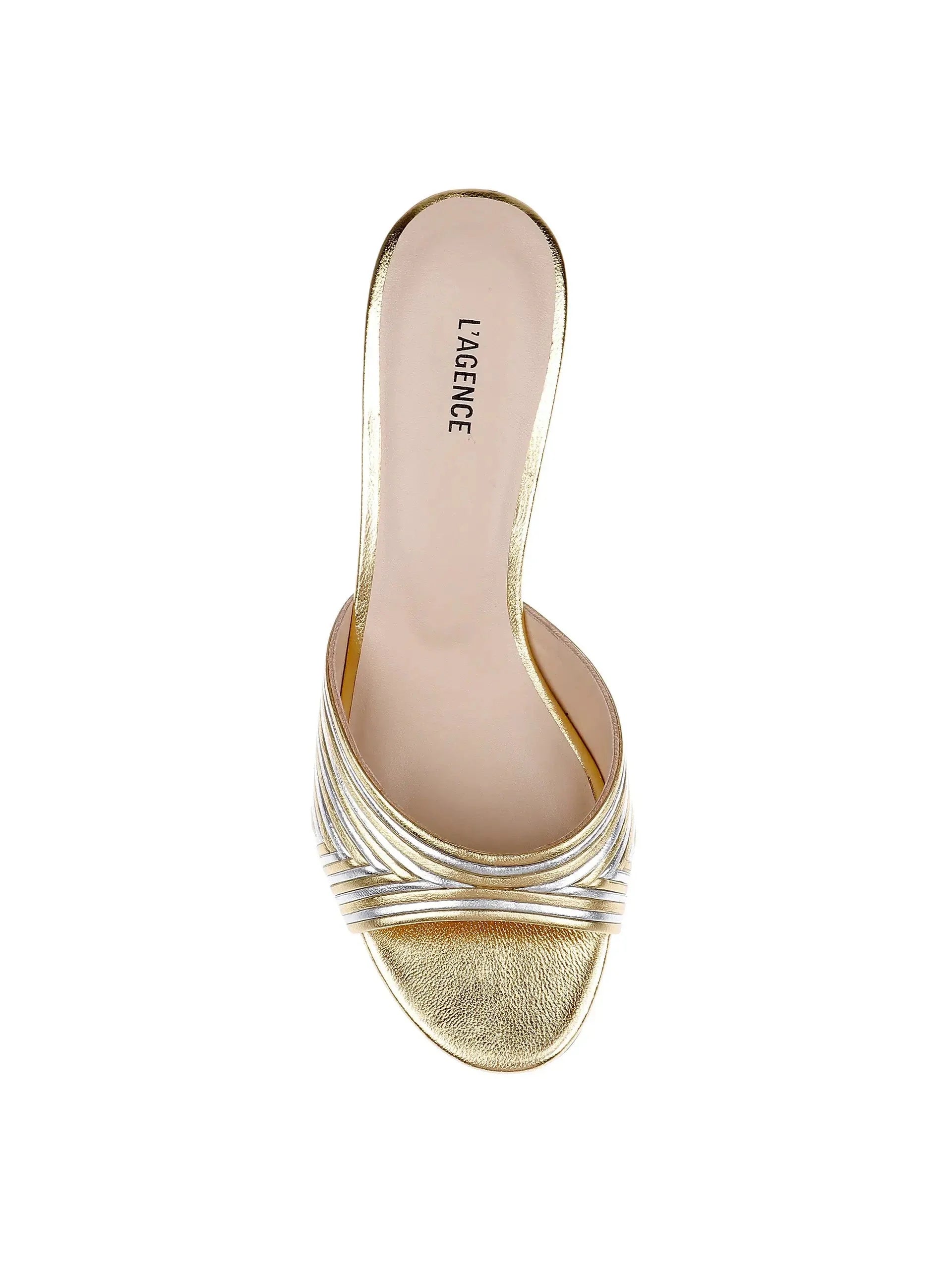 Chamonix Kitten Heel Mule Gold/Silver