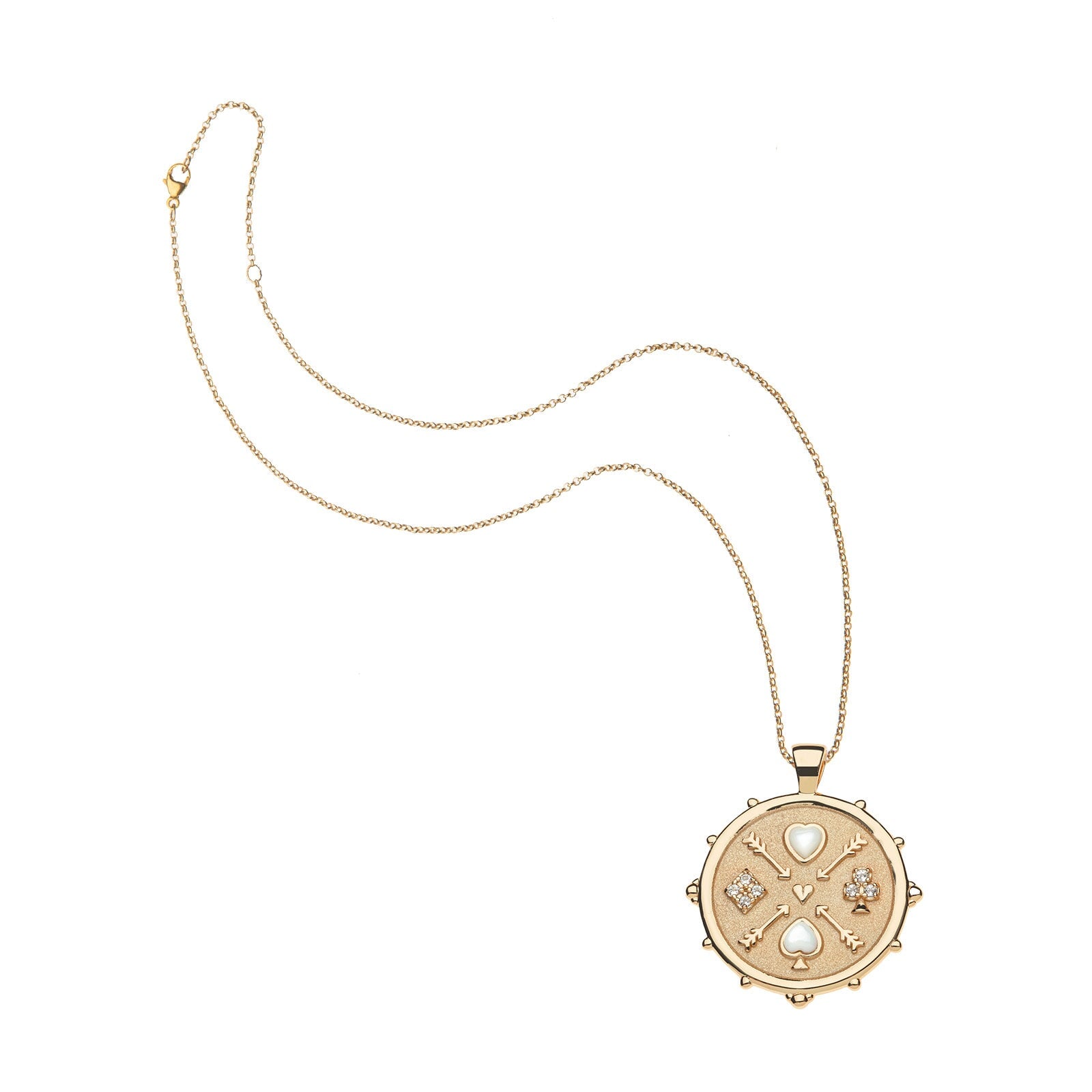 Love Queen of Hearts Pendant 16-18" Classic Rolo