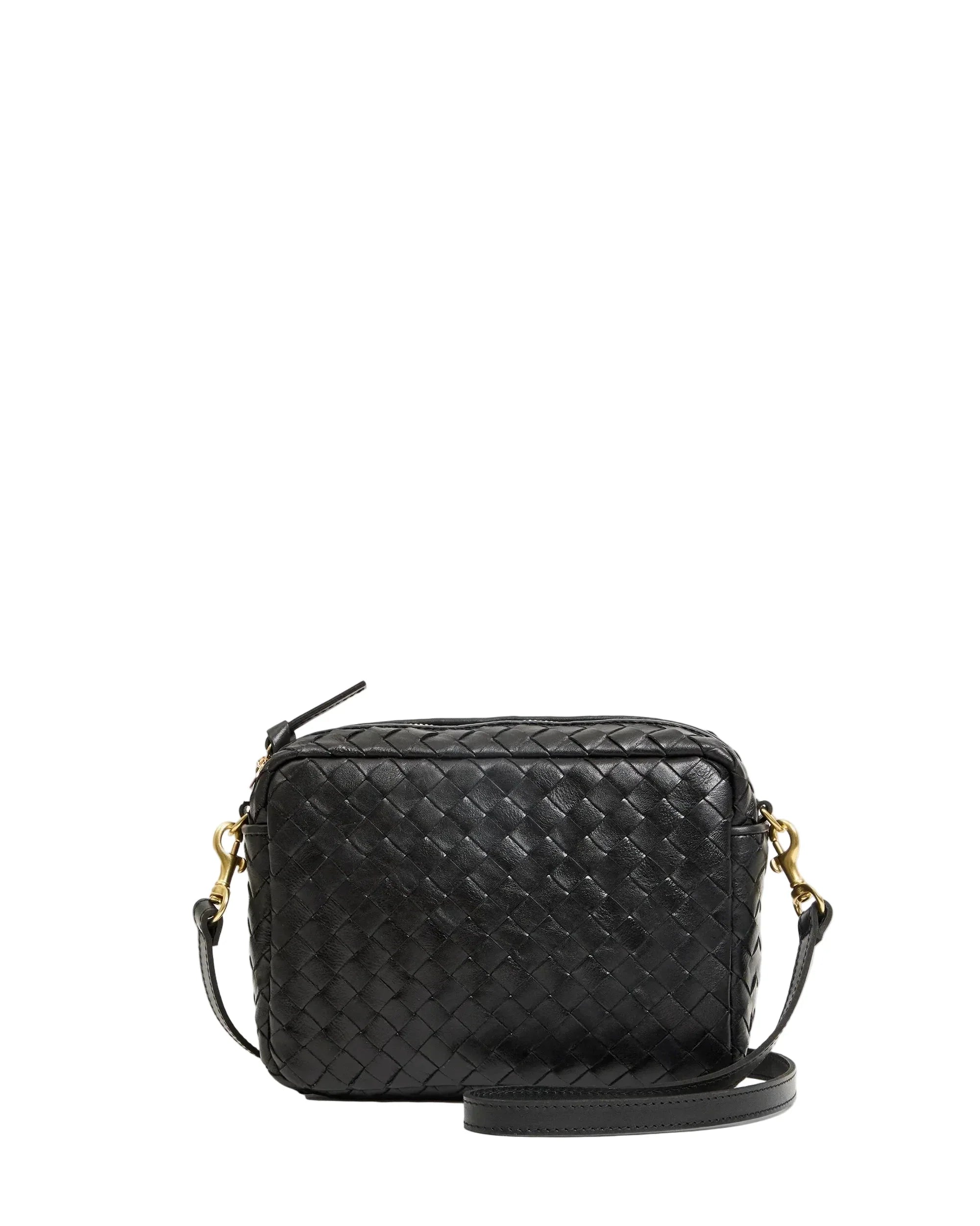 Midi Sac Woven Diagonal Black