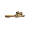 Bambi Slide Sandal Sage/Tan Raffia