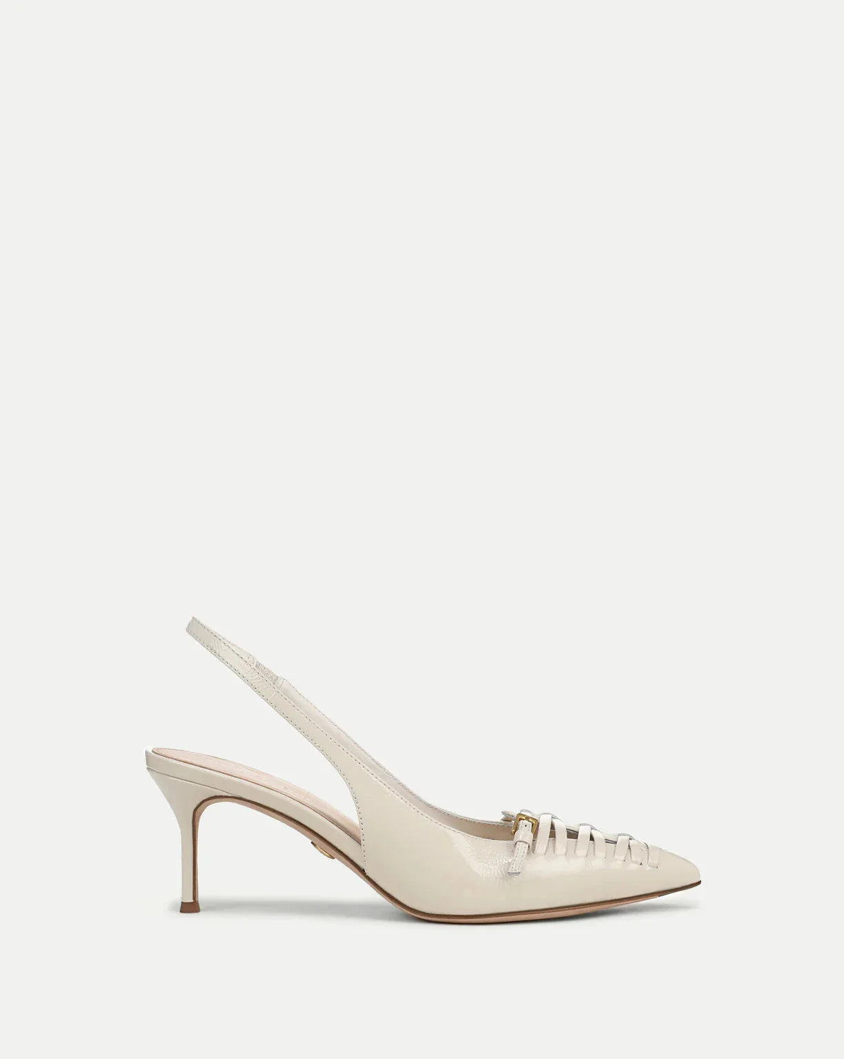 Rashida Woven Slingback Heel Ecru