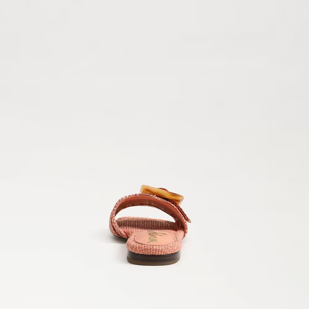 Bambi Slide Sandal Coral Raffia