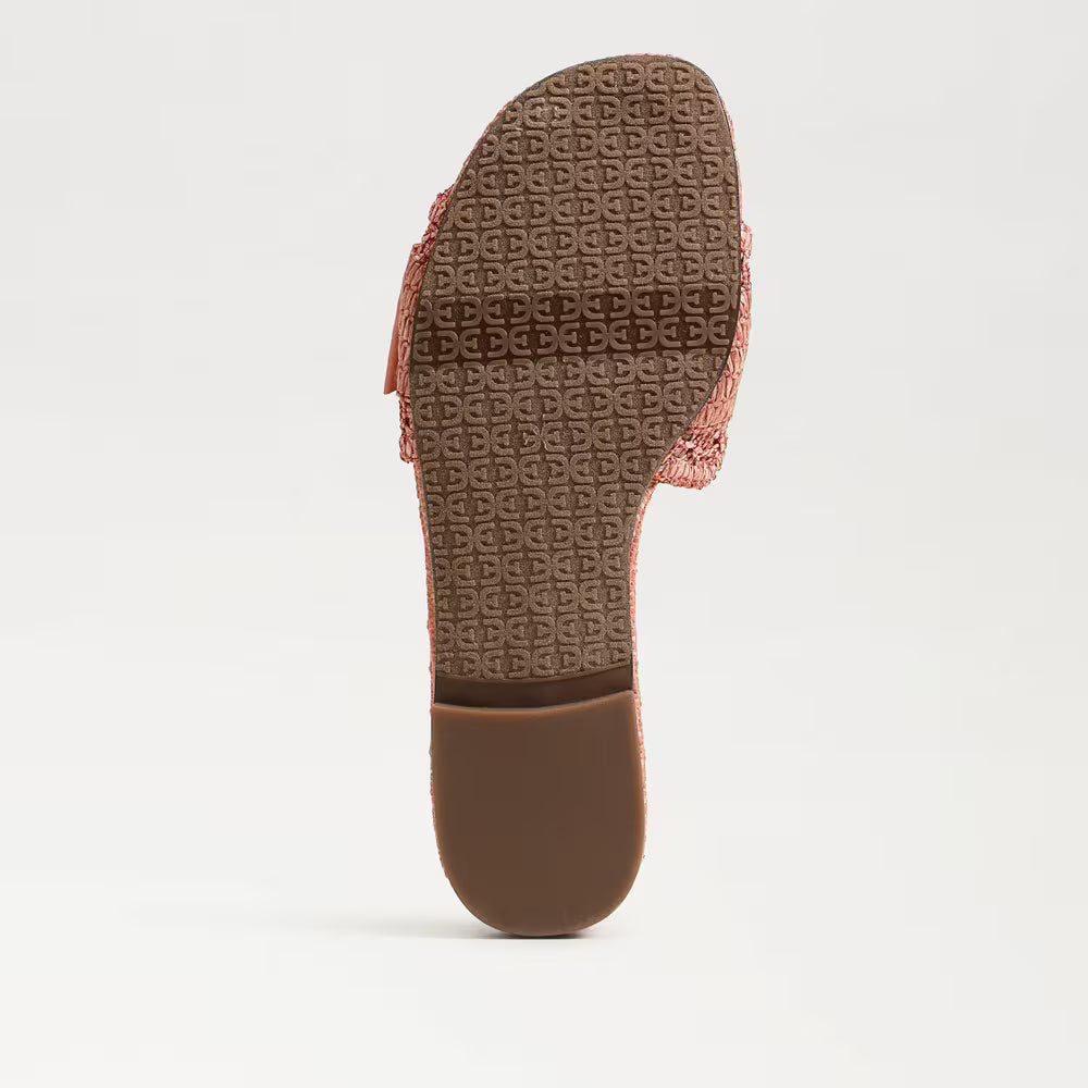 Bambi Slide Sandal Coral Raffia